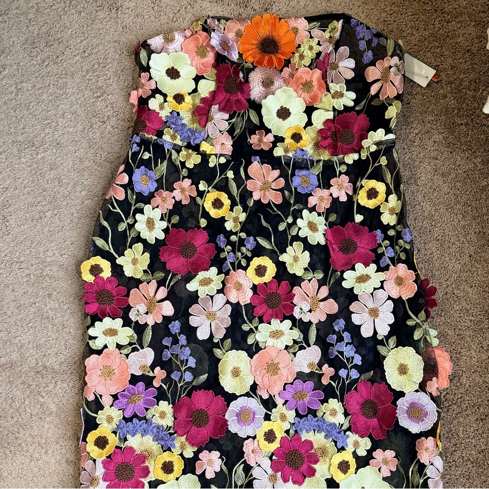 Fashion Nova Multicolor Embroidered Dress